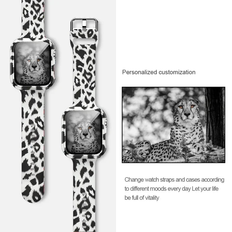 Silicone Printing Integrated Replacement Watch Case Watchband, For Apple Watch Series 3 & 2 & 1 38mm