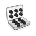 6 Paare New Bee NB-M1 langsam rückfedernde Memory-Schaum-Ohrkappen mit Aufbewahrungsbox, geeignet für 5mm-7mm Kopfhörerstecker, Memory-Schaum Schwarz, Memory-Schaum Rot, Silikon & Memory-Schaum Grau