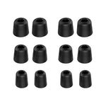 6 Paare New Bee NB-M1 langsam rückfedernde Memory-Schaum-Ohrkappen mit Aufbewahrungsbox, geeignet für 5mm-7mm Kopfhörerstecker, Memory-Schaum Schwarz, Memory-Schaum Rot, Silikon & Memory-Schaum Grau