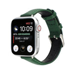 14mm Slim Genuine Leather Strap Watchband For Apple Watch Series, 7 45mm / 6 & SE & 5 & 4 44mm / 3 & 2 & 1 42mm, 7 41mm / 6 & SE & 5 & 4 40mm / 3 & 2 & 1 38mm