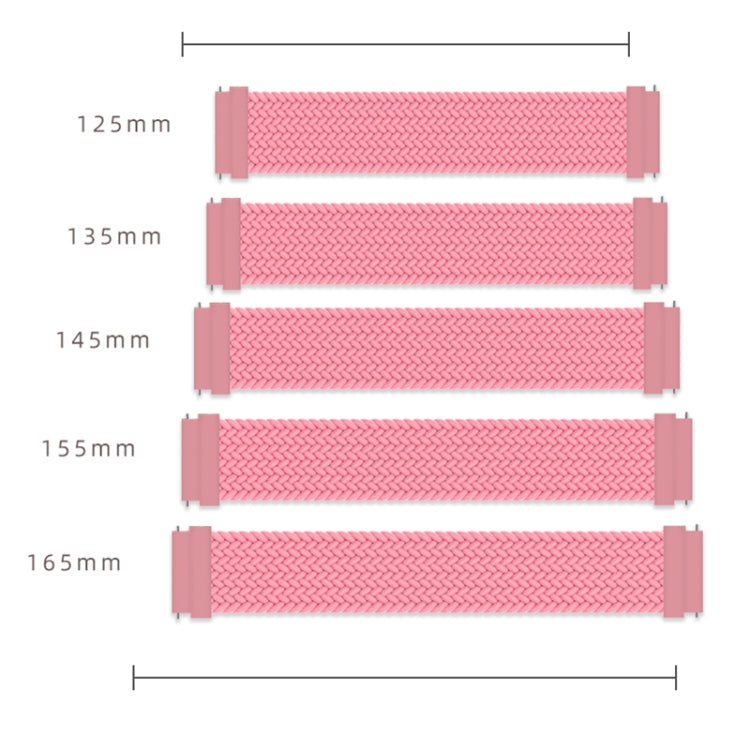 Für Samsung Galaxy Watch 42mm Verstellbares geflochtenes Nylon-Ersatzarmband, 125mm, 135mm, 145mm, 155mm