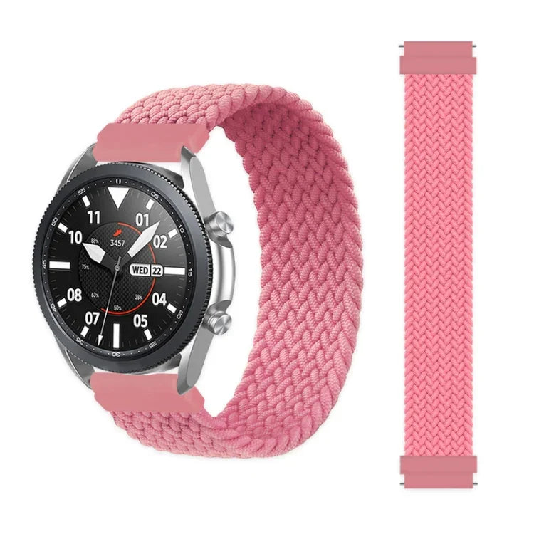 For Samsung Galaxy Watch 46mm Adjustable Nylon Braided Elasticity Replacement Strap Watchband, 165mm