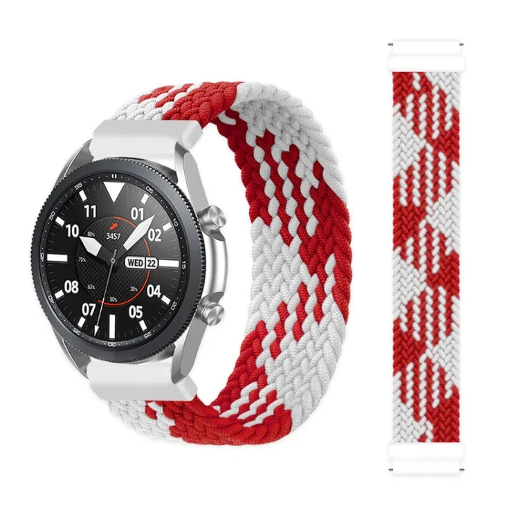 For Samsung Galaxy Watch 46mm Adjustable Nylon Braided Elasticity Replacement Strap Watchband, 165mm