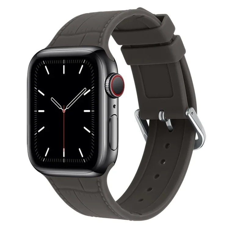 Ersatzarmband aus Silikon mit Bambusgelenk, passend für Apple Watch Series 7 (41 mm), 6, SE, 5 und 4 (40 mm) sowie für Apple Watch Series 7 (45 mm), 6, SE, 5 und 4 (44 mm).