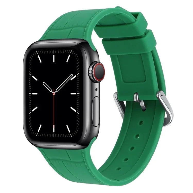 Ersatzarmband aus Silikon mit Bambusgelenk, passend für Apple Watch Series 7 (41 mm), 6, SE, 5 und 4 (40 mm) sowie für Apple Watch Series 7 (45 mm), 6, SE, 5 und 4 (44 mm).