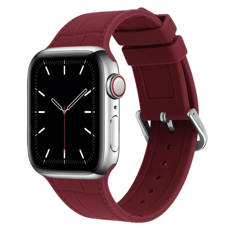 Ersatzarmband aus Silikon mit Bambusgelenk, passend für Apple Watch Series 7 (41 mm), 6, SE, 5 und 4 (40 mm) sowie für Apple Watch Series 7 (45 mm), 6, SE, 5 und 4 (44 mm).