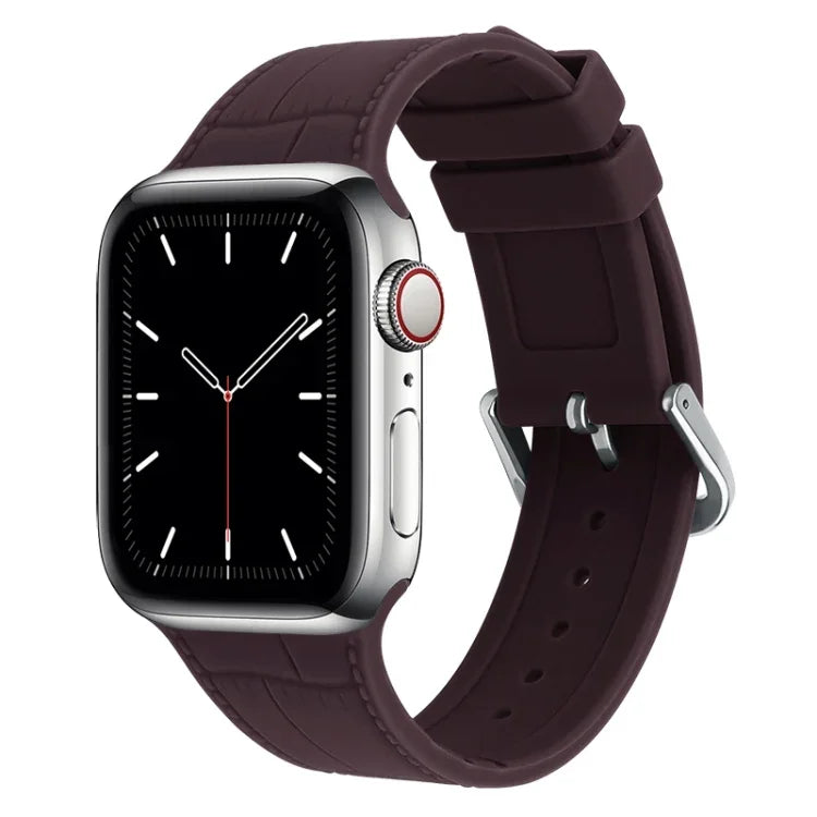 Ersatzarmband aus Silikon mit Bambusgelenk, passend für Apple Watch Series 7 (41 mm), 6, SE, 5 und 4 (40 mm) sowie für Apple Watch Series 7 (45 mm), 6, SE, 5 und 4 (44 mm).