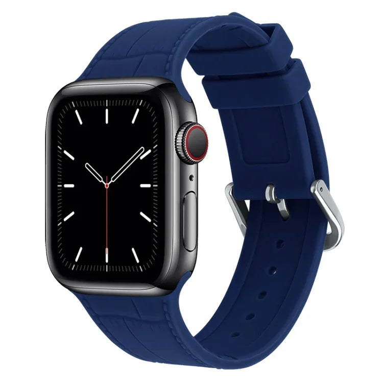 Ersatzarmband aus Silikon mit Bambusgelenk, passend für Apple Watch Series 7 (41 mm), 6, SE, 5 und 4 (40 mm) sowie für Apple Watch Series 7 (45 mm), 6, SE, 5 und 4 (44 mm).