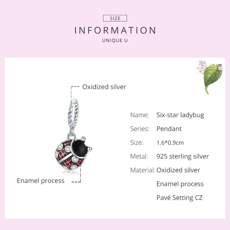 Marienkäfer-Anhänger aus 925er Sterlingsilber – DIY-Armband- und Halskettenzubehör