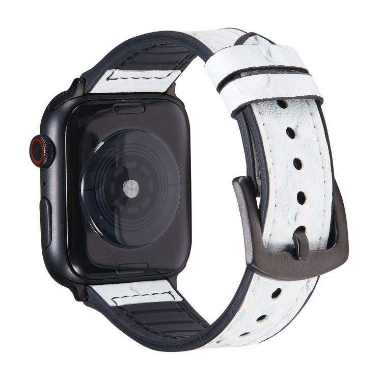 Ersatzarmbänder aus Straußenleder für Apple Watch Series 7 (45 mm), 6, SE, 5, 4 (44 mm), 3, 2, 1 (42 mm), 7 (41 mm), 6, SE, 5, 4 (40 mm) und 3, 2, 1 (38 mm)