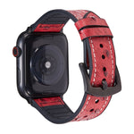 Ersatzarmbänder aus Straußenleder für Apple Watch Series 7 (45 mm), 6, SE, 5, 4 (44 mm), 3, 2, 1 (42 mm), 7 (41 mm), 6, SE, 5, 4 (40 mm) und 3, 2, 1 (38 mm)