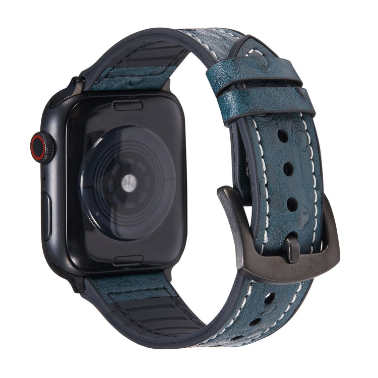 Ersatzarmbänder aus Straußenleder für Apple Watch Series 7 (45 mm), 6, SE, 5, 4 (44 mm), 3, 2, 1 (42 mm), 7 (41 mm), 6, SE, 5, 4 (40 mm) und 3, 2, 1 (38 mm)