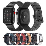 Ersatzarmbänder aus Straußenleder für Apple Watch Series 7 (45 mm), 6, SE, 5, 4 (44 mm), 3, 2, 1 (42 mm), 7 (41 mm), 6, SE, 5, 4 (40 mm) und 3, 2, 1 (38 mm)