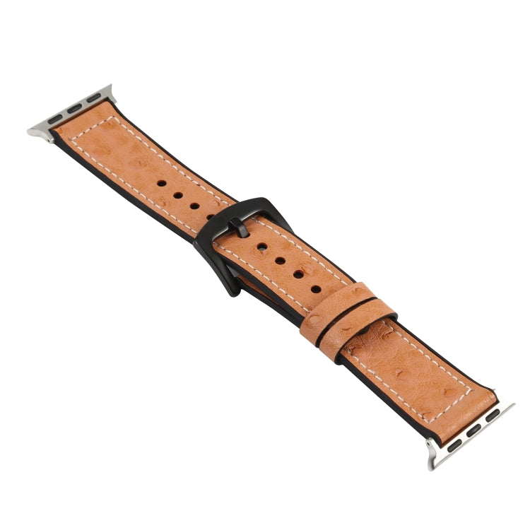 Ersatzarmbänder aus Straußenleder für Apple Watch Series 7 (45 mm), 6, SE, 5, 4 (44 mm), 3, 2, 1 (42 mm), 7 (41 mm), 6, SE, 5, 4 (40 mm) und 3, 2, 1 (38 mm)