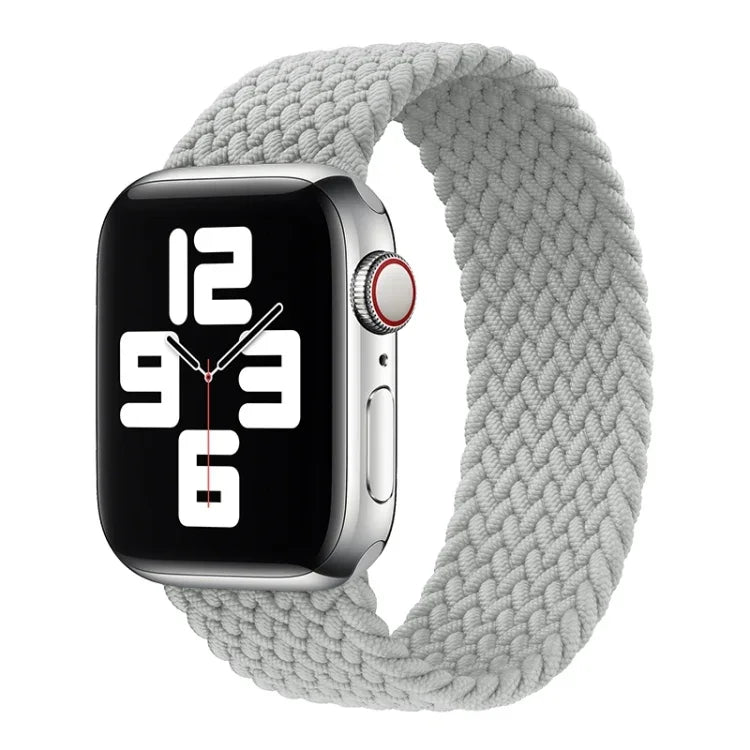 Metal Head Braided Nylon Solid Color Replacement Strap Watchband For Apple Watch Series 6 & SE & 5 & 4 40mm / 3 & 2 & 1 38mm, L 155mm