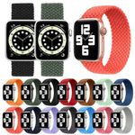 Metal Head Braided Nylon Solid Color Replacement Strap Watchband For Apple Watch Series 6 & SE & 5 & 4 40mm / 3 & 2 & 1 38mm, L 155mm