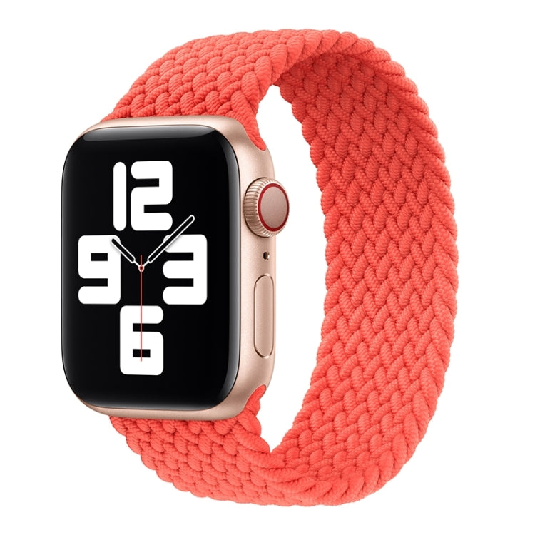 Metallkopf geflochtenes Nylon einfarbiges Ersatzarmband Uhrenarmband für Apple Watch Series 6 & SE & 5 & 4 44mm / 3 & 2 & 1 42mm, XS 135mm, S 145mm, M 155mm