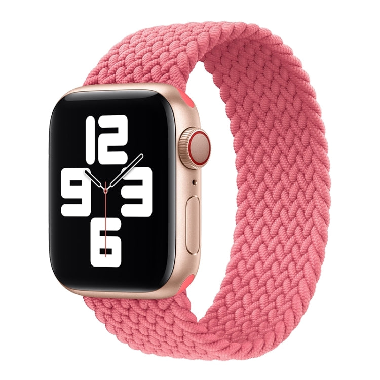 Metallkopf geflochtenes Nylon einfarbiges Ersatzarmband Uhrenarmband für Apple Watch Series 6 & SE & 5 & 4 44mm / 3 & 2 & 1 42mm, XS 135mm, S 145mm, M 155mm