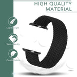 Metallkopf geflochtenes Nylon einfarbiges Ersatzarmband Uhrenarmband für Apple Watch Series 6 & SE & 5 & 4 44mm / 3 & 2 & 1 42mm, XS 135mm, S 145mm, M 155mm