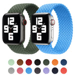 Metallkopf geflochtenes Nylon einfarbiges Ersatzarmband Uhrenarmband für Apple Watch Series 6 & SE & 5 & 4 44mm / 3 & 2 & 1 42mm, XS 135mm, S 145mm, M 155mm