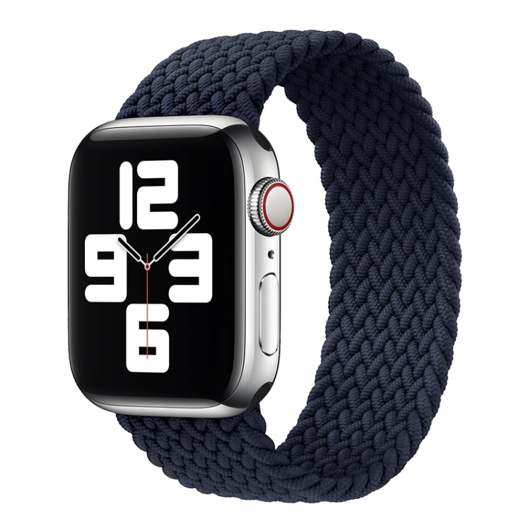 Metallkopf geflochtenes Nylon einfarbiges Ersatzarmband Uhrenarmband für Apple Watch Series 6 & SE & 5 & 4 44mm / 3 & 2 & 1 42mm, XS 135mm, S 145mm, M 155mm