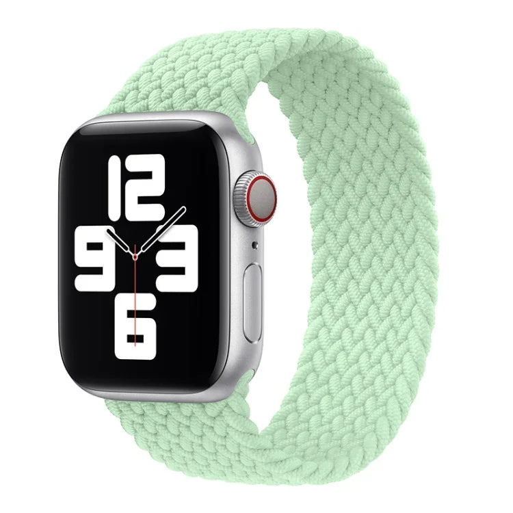Metal Head Braided Nylon Solid Color Replacement Strap Watchband For Apple Watch Series 6 & SE & 5 & 4 44mm / 3 & 2 & 1 42mm, L 165mm
