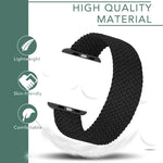 Metal Head Braided Nylon Solid Color Replacement Strap Watchband For Apple Watch Series 6 & SE & 5 & 4 44mm / 3 & 2 & 1 42mm, L 165mm