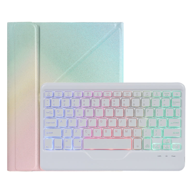 B011S Teilbare Hintergrundbeleuchtete Bluetooth Tastatur Lederhülle mit Dreieckshalter & Stifthalter, Für iPad 9,7 2018 & 2017 / Pro 9,7 / Air 2, Für iPad 10,2 2020 & 2019 / Pro 10,5 Zoll / Air 3 10,5 Zoll