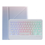 B011S Teilbare Hintergrundbeleuchtete Bluetooth Tastatur Lederhülle mit Dreieckshalter & Stifthalter, Für iPad 9,7 2018 & 2017 / Pro 9,7 / Air 2, Für iPad 10,2 2020 & 2019 / Pro 10,5 Zoll / Air 3 10,5 Zoll