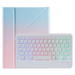 B011S Teilbare Hintergrundbeleuchtete Bluetooth Tastatur Lederhülle mit Dreieckshalter & Stifthalter, Für iPad 9,7 2018 & 2017 / Pro 9,7 / Air 2, Für iPad 10,2 2020 & 2019 / Pro 10,5 Zoll / Air 3 10,5 Zoll