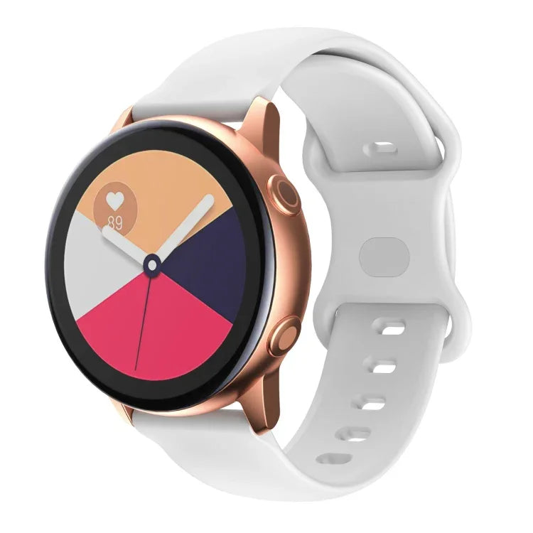 Silikon-Ersatzarmband mit Schmetterlingsverschluss, 20 mm für Samsung Galaxy Watch Active 3 (41 mm), 22 mm für Samsung Galaxy Watch Active 3 (45 mm)