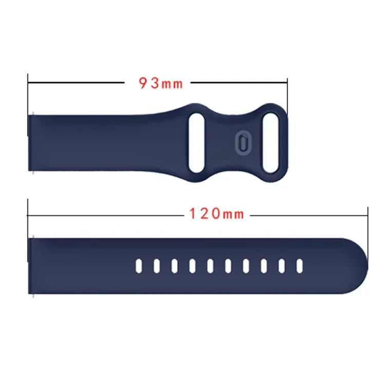 Silikon-Ersatzarmband mit Schmetterlingsverschluss, 20 mm für Samsung Galaxy Watch Active 3 (41 mm), 22 mm für Samsung Galaxy Watch Active 3 (45 mm)
