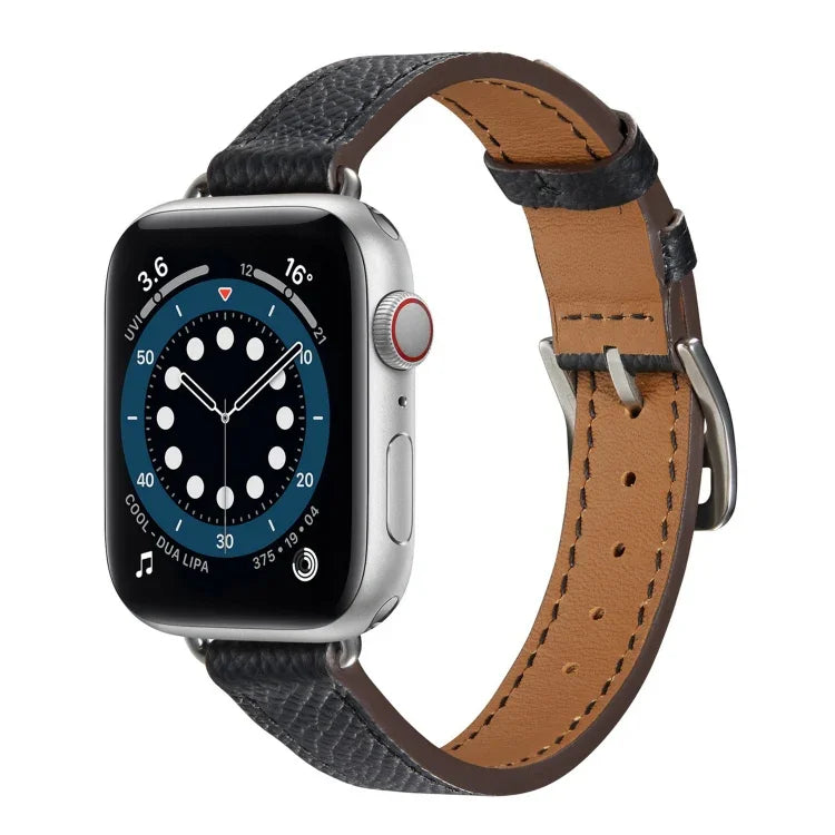 Lederarmband im B-Stil für Apple Watch Series 7 (45 mm), 6, SE, 5, 4 (44 mm), 3, 2, 1 (42 mm) und 7 (41 mm), 6, SE, 5, 4 (40 mm) sowie 3, 2, 1 (38 mm).