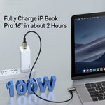 Baseus CATPN-01 100W 5A PD3.1 Gen2 USB-C / Type-C auf USB-C / Type-C HD Gleicher Bildschirm Koaxial-Hammerkabel, Kabellänge: 1,5m