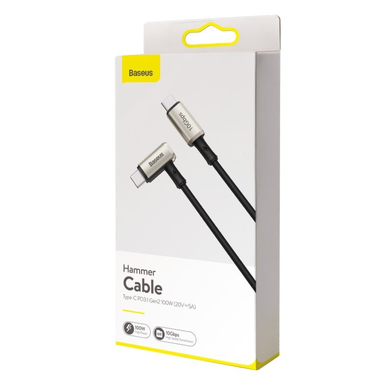 Baseus CATPN-01 100W 5A PD3.1 Gen2 USB-C / Type-C auf USB-C / Type-C HD Gleicher Bildschirm Koaxial-Hammerkabel, Kabellänge: 1,5m