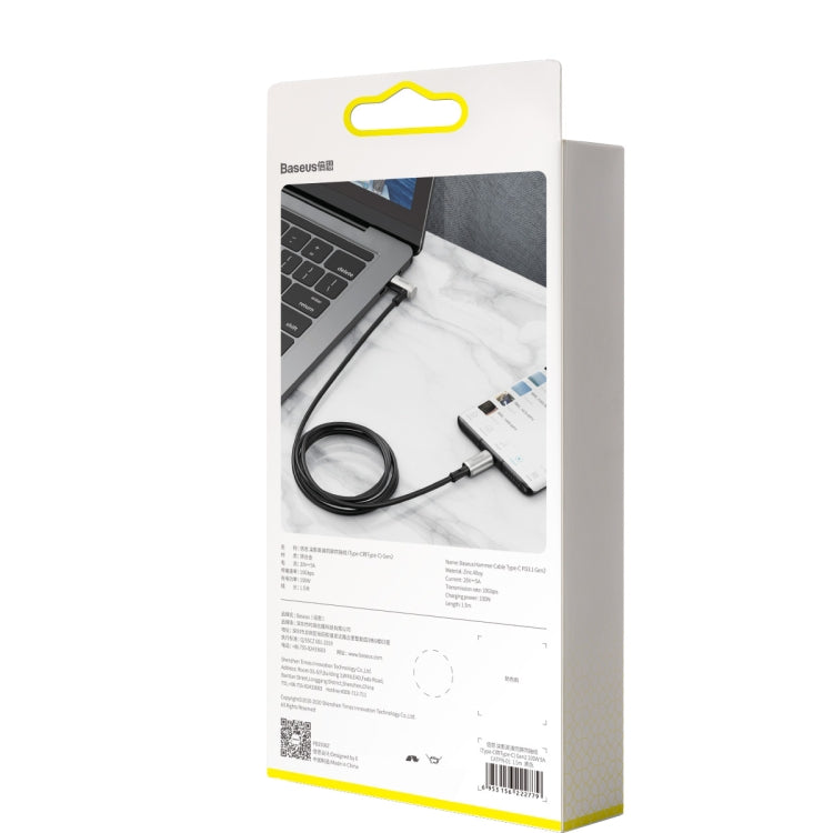 Baseus CATPN-01 100W 5A PD3.1 Gen2 USB-C / Type-C auf USB-C / Type-C HD Gleicher Bildschirm Koaxial-Hammerkabel, Kabellänge: 1,5m