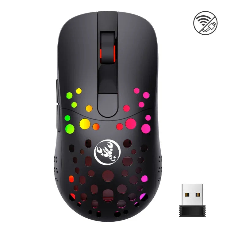 HXSJ T100 10000 DPI RGB Makro-Definition Kabelgebundene kabellose Dual-Modus-Maus