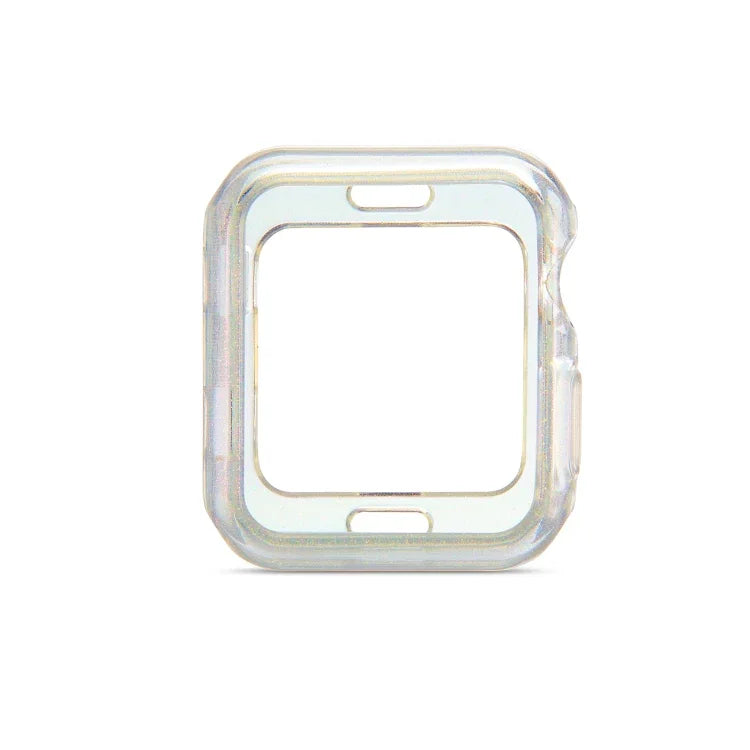 Schutzhülle aus TPU mit Glitzerpuder-Effekt, passend für Apple Watch Series 6 / 5 / 4 / Watch SE (44 mm), Apple Watch Series 3 &amp; 2 &amp; 1 (42 mm), Apple Watch Series 6 / 5 / 4 / Watch SE (40 mm) und Apple Watch Series 3 &amp; 2 &amp; 1 (38 mm).
