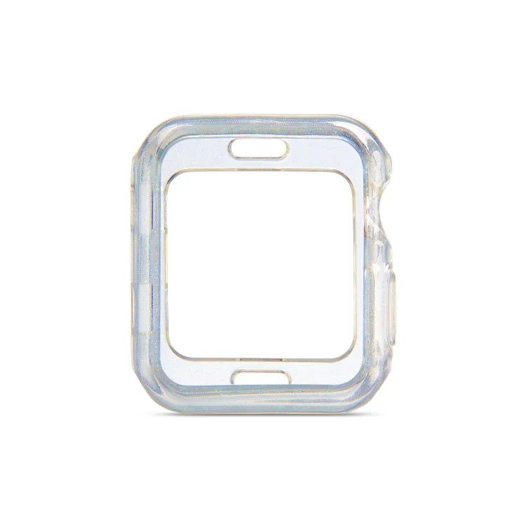 Schutzhülle aus TPU mit Glitzerpuder-Effekt, passend für Apple Watch Series 6 / 5 / 4 / Watch SE (44 mm), Apple Watch Series 3 &amp; 2 &amp; 1 (42 mm), Apple Watch Series 6 / 5 / 4 / Watch SE (40 mm) und Apple Watch Series 3 &amp; 2 &amp; 1 (38 mm).