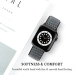 Nylon-Ersatzarmbänder mit Wellenstruktur für Apple Watch Series 7 (45 mm), 6, SE, 5, 4 (44 mm), 3, 2, 1 (42 mm), 7 (41 mm), 6, SE, 5, 4 (40 mm) und 3, 2, 1 (38 mm)