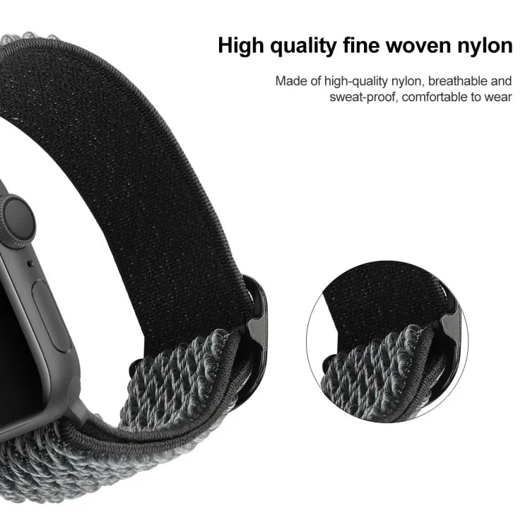 Nylon-Ersatzarmbänder mit Wellenstruktur für Apple Watch Series 7 (45 mm), 6, SE, 5, 4 (44 mm), 3, 2, 1 (42 mm), 7 (41 mm), 6, SE, 5, 4 (40 mm) und 3, 2, 1 (38 mm)