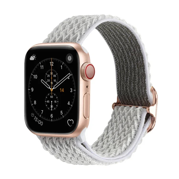 Nylon-Ersatzarmbänder mit Wellenstruktur für Apple Watch Series 7 (45 mm), 6, SE, 5, 4 (44 mm), 3, 2, 1 (42 mm), 7 (41 mm), 6, SE, 5, 4 (40 mm) und 3, 2, 1 (38 mm)