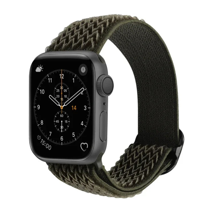 Nylon-Ersatzarmbänder mit Wellenstruktur für Apple Watch Series 7 (45 mm), 6, SE, 5, 4 (44 mm), 3, 2, 1 (42 mm), 7 (41 mm), 6, SE, 5, 4 (40 mm) und 3, 2, 1 (38 mm)