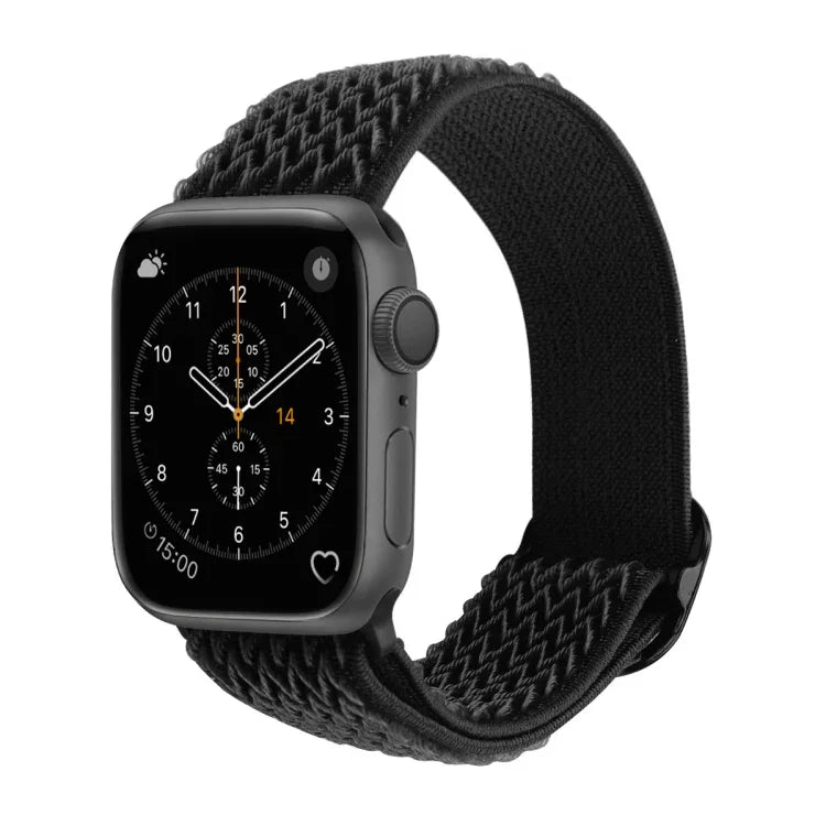 Nylon-Ersatzarmbänder mit Wellenstruktur für Apple Watch Series 7 (45 mm), 6, SE, 5, 4 (44 mm), 3, 2, 1 (42 mm), 7 (41 mm), 6, SE, 5, 4 (40 mm) und 3, 2, 1 (38 mm)