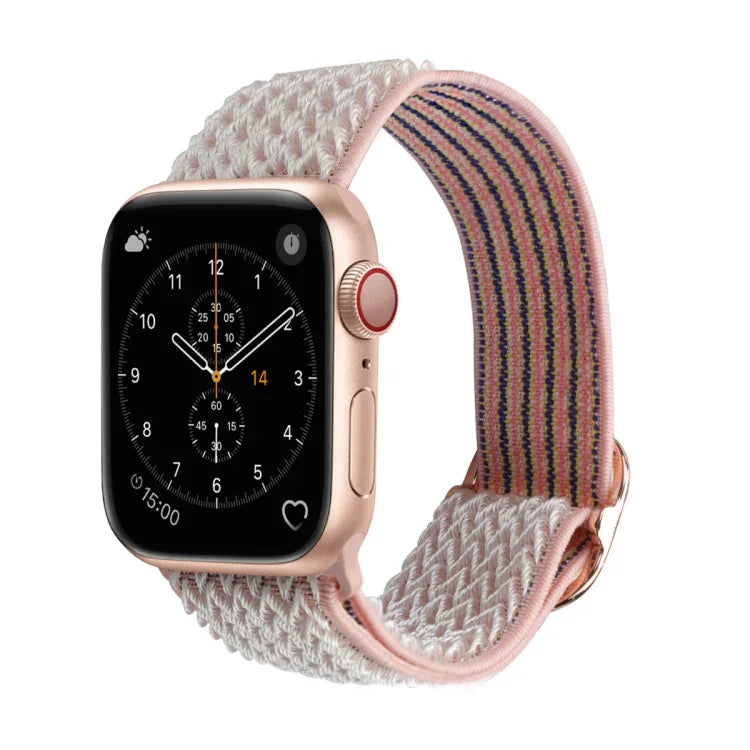 Nylon-Ersatzarmbänder mit Wellenstruktur für Apple Watch Series 7 (45 mm), 6, SE, 5, 4 (44 mm), 3, 2, 1 (42 mm), 7 (41 mm), 6, SE, 5, 4 (40 mm) und 3, 2, 1 (38 mm)