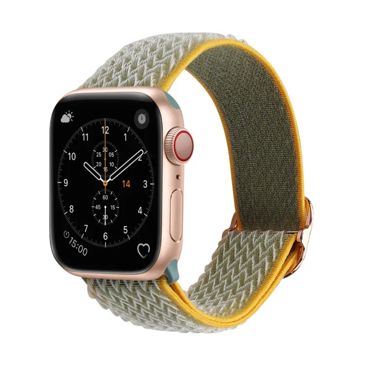 Nylon-Ersatzarmbänder mit Wellenstruktur für Apple Watch Series 7 (45 mm), 6, SE, 5, 4 (44 mm), 3, 2, 1 (42 mm), 7 (41 mm), 6, SE, 5, 4 (40 mm) und 3, 2, 1 (38 mm)