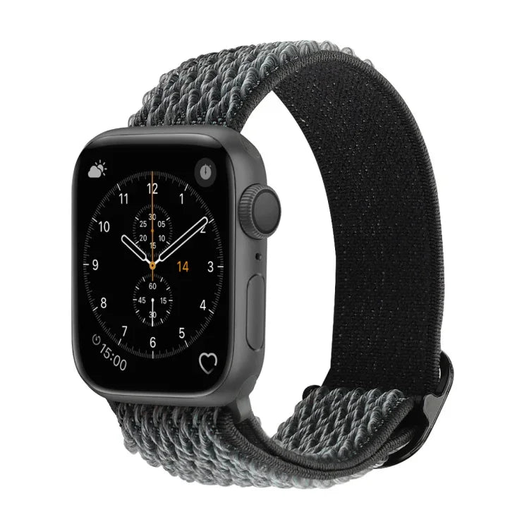 Nylon-Ersatzarmbänder mit Wellenstruktur für Apple Watch Series 7 (45 mm), 6, SE, 5, 4 (44 mm), 3, 2, 1 (42 mm), 7 (41 mm), 6, SE, 5, 4 (40 mm) und 3, 2, 1 (38 mm)