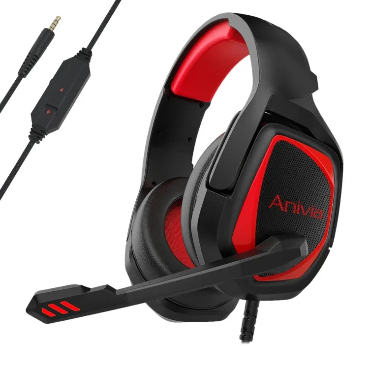 Anivia MH602 kabelgebundenes 3,5-mm-Gaming-Headset mit Mikrofon, MH602 (Schwarz Rot), MH602 (Schwarz Blau), MH602 (Schwarz Lila)