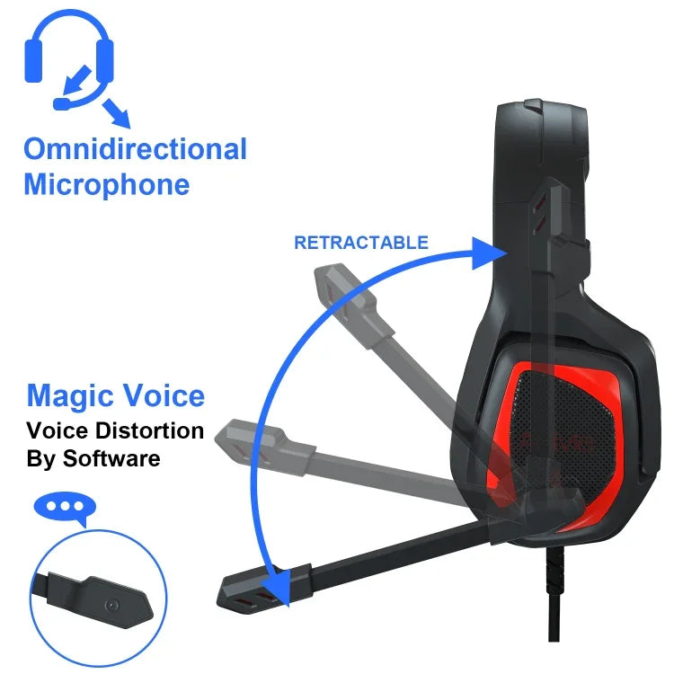 Anivia MH602 kabelgebundenes 3,5-mm-Gaming-Headset mit Mikrofon, MH602 (Schwarz Rot), MH602 (Schwarz Blau), MH602 (Schwarz Lila)