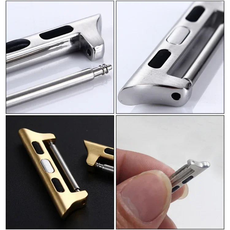 2 Stück Uhrenarmbänder aus Edelstahl mit akustischem Ohrstecker, Breite: 22 mm, passend für Apple Watch Series 6, SE, 5 und 4 (44 mm) sowie 3, 2 und 1 (42 mm).